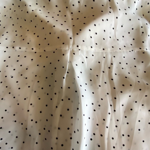 H&M Polka Dot Top/Blouse, White and Black, Long Sleeve - Picture 8 of 10